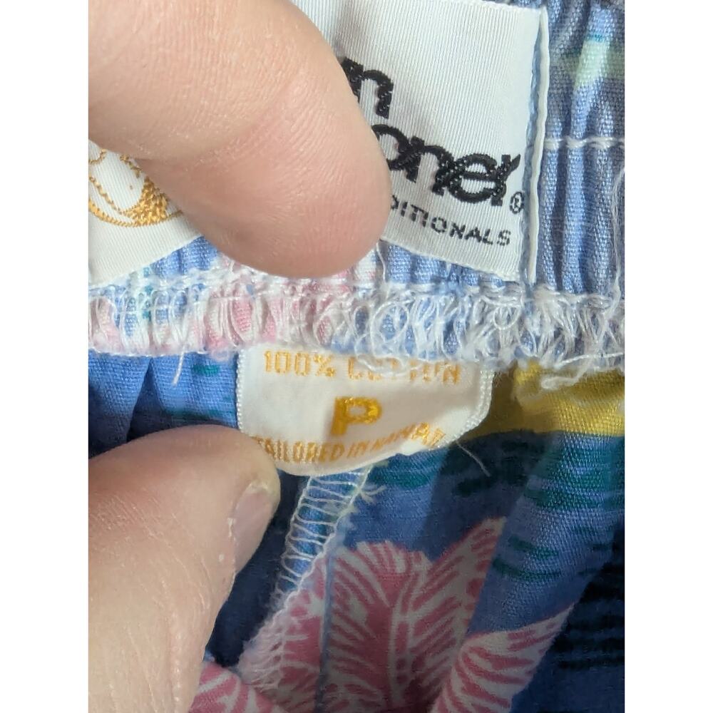 VTG Reyn Spooner Womens S Two Piece Set Hawaiian Blue Floral Print Aloha 60s 70s - Picture 8 of 15
